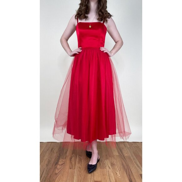 Rare Gunne Sax Vintage Midi Maxi Tulle Dress Romantic Whimsigoth Wedding Guest - Picture 2 of 11